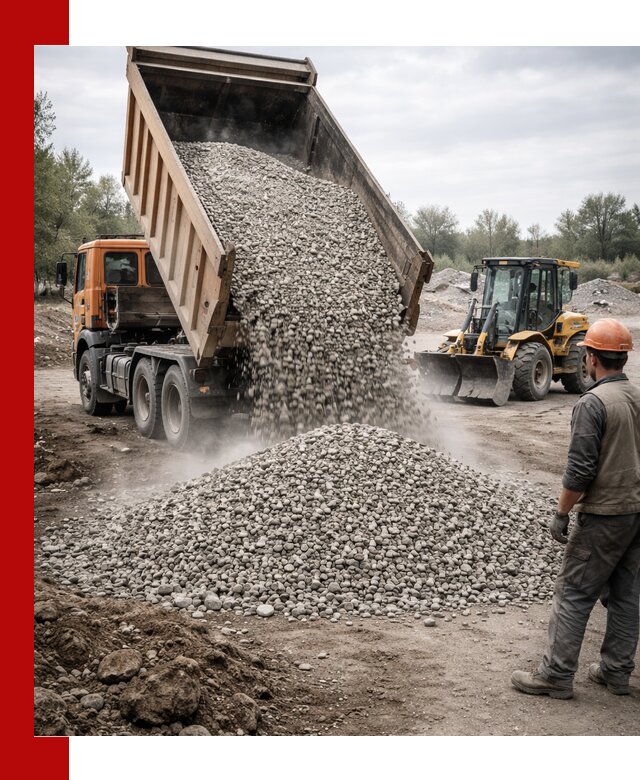 Доставка щебня в Приморско-Ахтарске крупными и мелкими фракциями