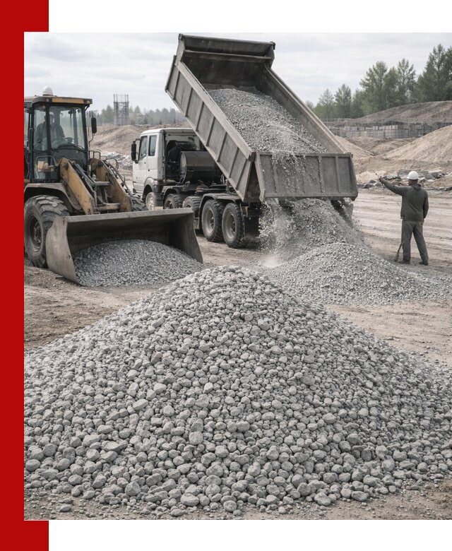 Доставка известнякового щебня фр. 5–20 в Приморско-Ахтарске