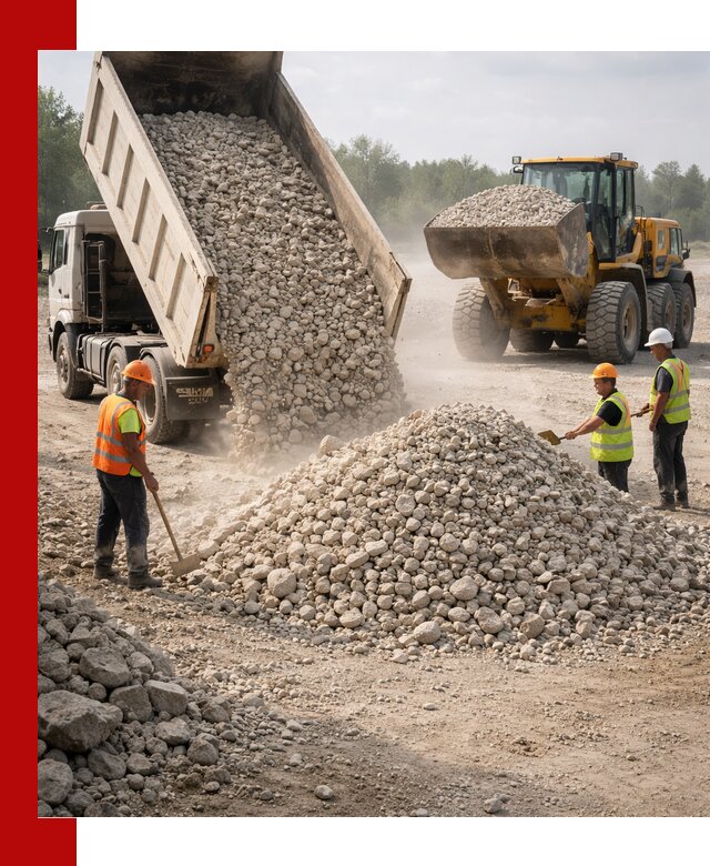 Доставка известнякового щебня фр. 40-70 в Приморско-Ахтарске