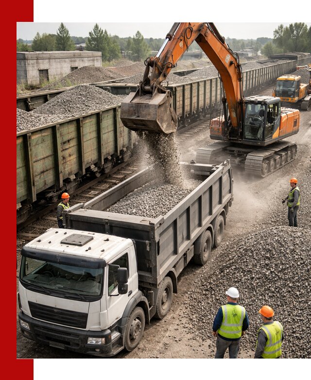 Железнодорожный щебень фракция 25–60 для поставок в Приморско-Ахтарске