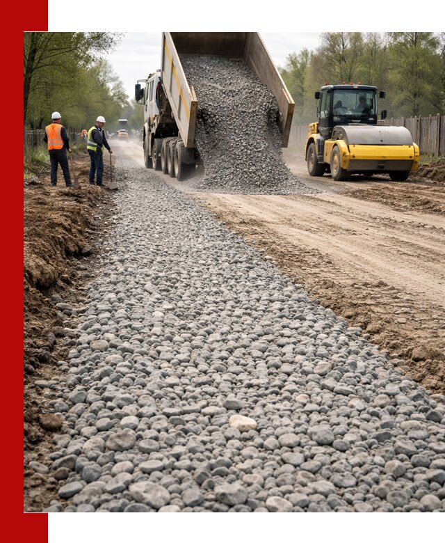 Доставка щебня для отсыпки дорог в Приморско-Ахтарске высокого качества