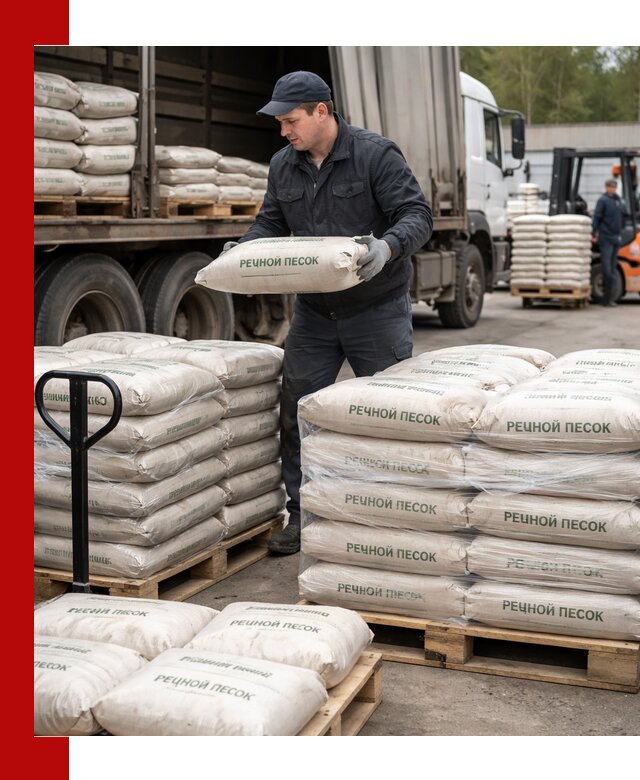 Речной песок в мешках с доставкой в Приморско-Ахтарске