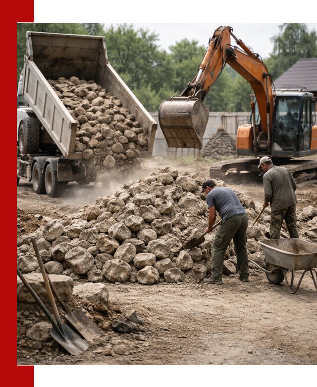 Доставка и разгрузка бутового камня в Приморско-Ахтарске