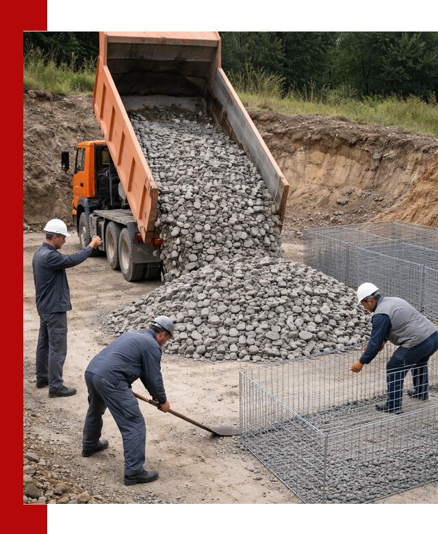 Камень для габионов с доставкой в Приморско-Ахтарске быстро и надёжно