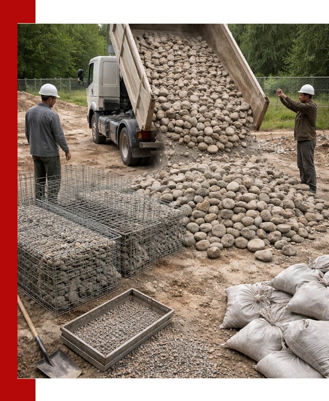 Камень для габионов фракция 70–151 в Приморско-Ахтарске