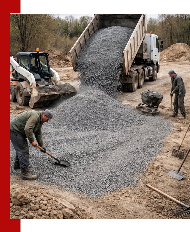 Отсев для подсыпки в Приморско-Ахтарске — доставка и подсыпка на участок