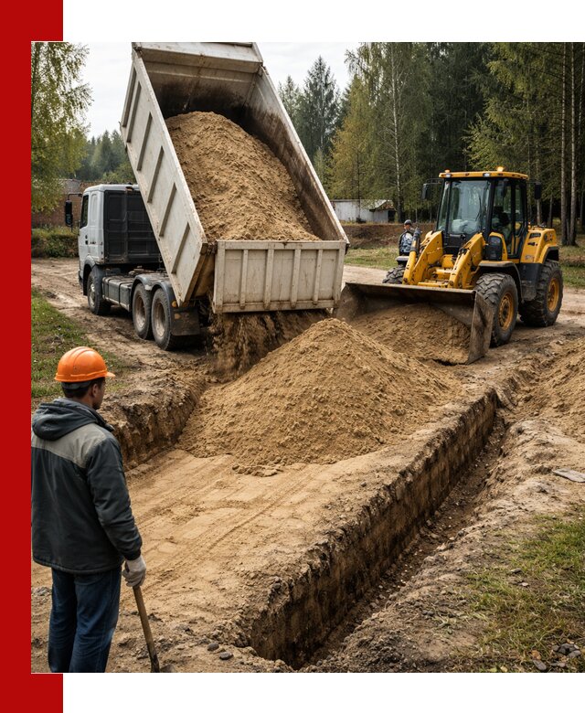 Доставка песчаного грунта в Приморско-Ахтарске для строительных работ