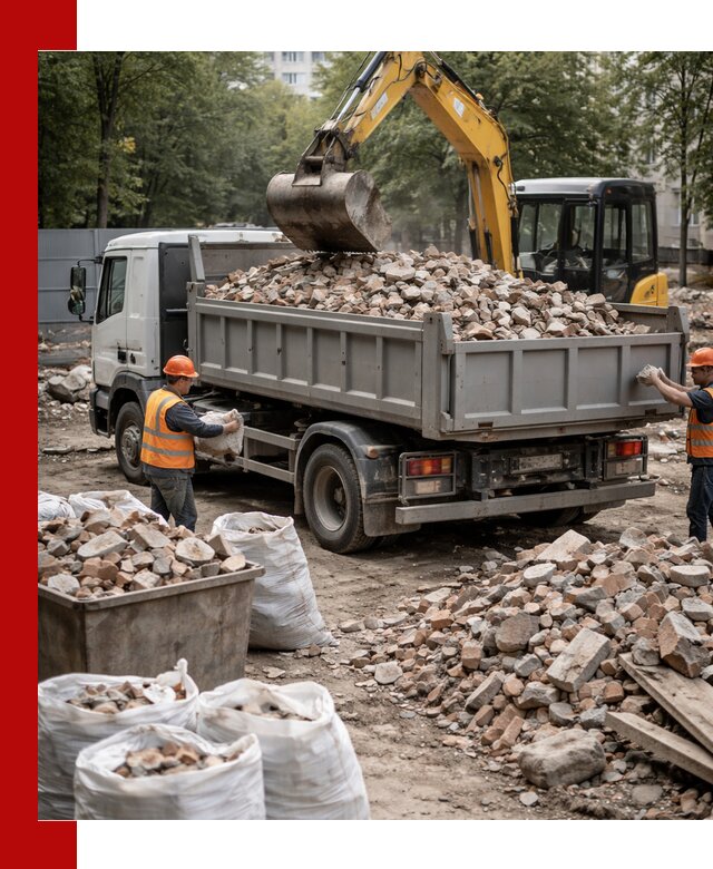 Вывоз строительного мусора в Приморско-Ахтарске с самосвалами и контейнерами