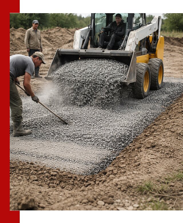 Устройство щебеночной подушки в Приморско-Ахтарске для дорог и фундаментов